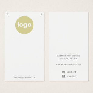 White Custom Add Logo Pendant Display Visitekaartje