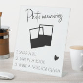 White Custom Afstuderen Photo Memory Sign Reclamebord Met Voetstuk (Insitu)