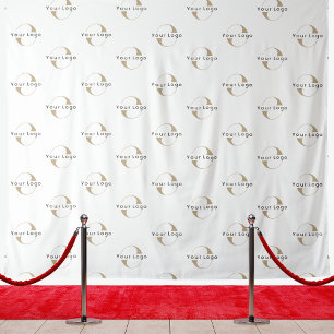 White Custom Business Logo Backdrop minima Wandkleed