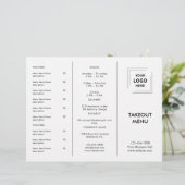 White Custom Business Logo Restaurant Afhaalmenu (Staand voorkant)