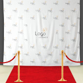 White Custom Business Logo Step Repeat Backdrop Wandkleed