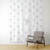 White Custom Business Logo Step Repeat Backdrop Wandkleed (In situ)