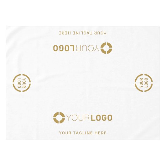 White Custom Company Logo Promotion Display Tafelkleed (Voorkant (Horizontaal))