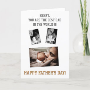 White Custom Fathers Day Cards VOEG UW FOTO TOE Kaart