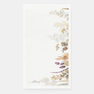 White Custom Name Herfst Foliage Servet