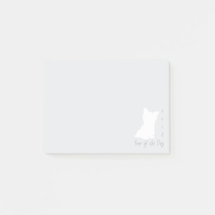 White Cute Dog Chinese nieuwjaar 2018 kiest kleur Post-it® Notes