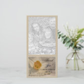 White Daffodil and Pearls Wedding Bedankt (Staand voorkant)