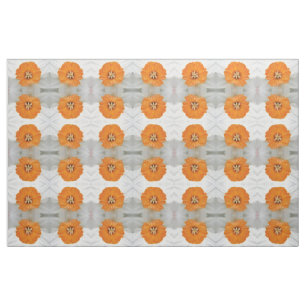 White Daffodil Floral Patterned Fabric Stof