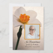 White Daffodil Flower Spring Death Jubileum Kaart (Voorkant)