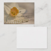 White Daffodil Pearls Spring Wedding Place Card Plaatskaartje (Voorkant / Achterkant)