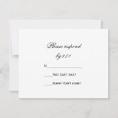 White Daffodil Pearls Wedding RSVP Response Kaart (Achterkant)
