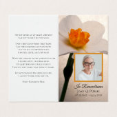 White Daffodil Spring Funeral Memorial Prayer Visitekaartjes (Buitenkant ongevouwen)