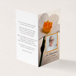 White Daffodil Spring Funeral Memorial Prayer Visitekaartjes
