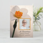 White Daffodil Spring Funeral Memorial Service Programma (Staand voorkant)