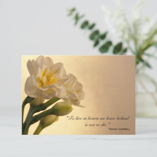 White Daffodils Bedankt voor je sympathie (Staand voorkant)