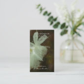 White Daffodils Floral Impressionist Painting Visitekaartje (Staand voorkant)