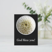 White Dahlia Close-up Briefkaart (Staand voorkant)