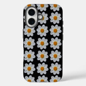 White Dahlia Floral Pattern on Black Case-Mate iPhone Case (Achterkant)
