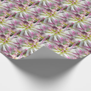 White Dahlia Flower Pattern Natuur    Cadeaupapier
