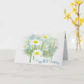 White Daisies 103e carte d'anniversaire (Fleur jaune)