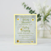 White Daisies Baby shower Briefkaart (Staand voorkant)