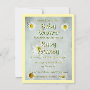 White Daisies Baby shower Briefkaart