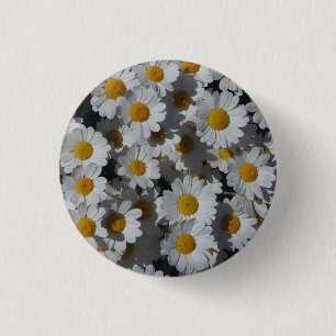 White Daisies Badge Ronde Button 3,2 Cm