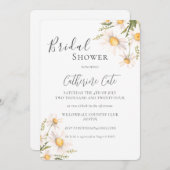 White Daisies Bloemen Bruids Douche Uitnodiging (Voorkant / Achterkant)