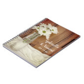 White Daisies Bottle Barn Wedding Guest Book Notitieboek (Linkerzijde)