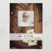 White Daisies Cowboy Boots Western Funeral Service Programma (Voorkant)