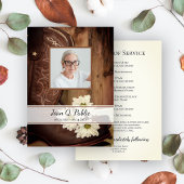 White Daisies Cowboy Boots Western Funeral Service Programma