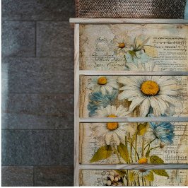 White Daisies Decoupage Tissue Paper Tissuepapier