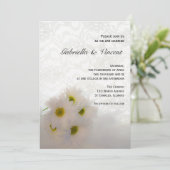 White Daisies en Lace Wedding Kaart (Staand voorkant)