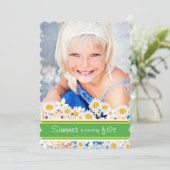 White Daisies Fleurs Ladybug Invitation Anniversai (Debout devant)