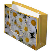  White Daisies Floral Large Cadeauzakje (Voorkant Gekanteld)
