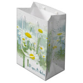 White Daisies for Birthday Medium Cadeauzakje (Voorkant Gekanteld)