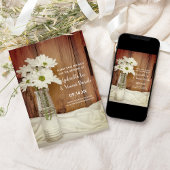 White Daisies in Milk Bottle Wedding Save the Date