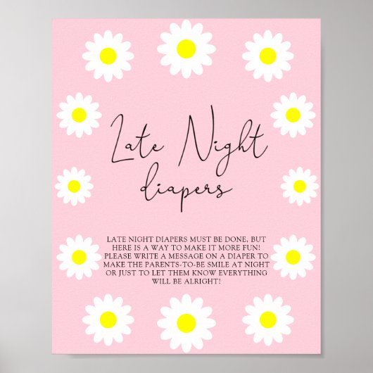 White Daisies \ Late night diapers game Poster (Voorkant)