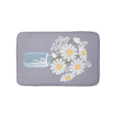 White Daisies Mason Jar op Lavender Badmat (Voorkant)