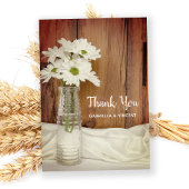 White Daisies Milk Bottle Barn Weddenschap Bedankkaart