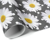 White Daisies on Polka Dots Cadeaupapier (Rol Hoek)