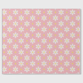 White Daisies Pattern Custom Background Cadeaupapier (Vlak)