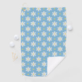 White Daisies Pattern Custom Background Golfhanddoek (Insitu)