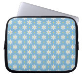 White Daisies Pattern Custom Background Laptop Sleeve (Voorkant)