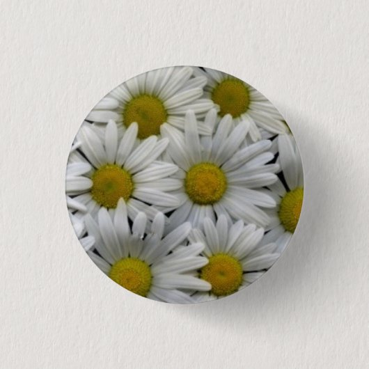White Daisies Ronde Button 3,2 Cm (Voorkant)