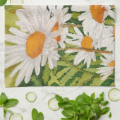 White Daisies Theedoek (Gevouwen)