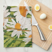 White Daisies Theedoek (Quarter Fold)