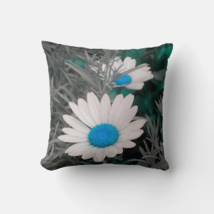 White Daisies (w/Blue) Sierkussen 2-zijdig