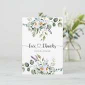 White Daisies Wedding Hartelijk dank Bedankkaart (Staand voorkant)