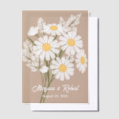 White Daisies Wedding Jubileum Beige Insert Vellum Uitnodigingen (Offset)